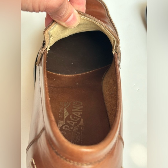 Salvatore Ferragamo Chestnut Brown Italian Leather Loafers Size 10.5 D - Picture 3 of 15